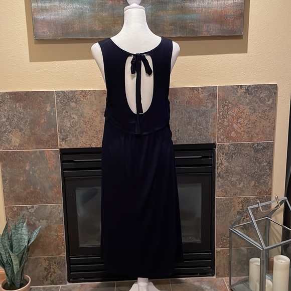 Loft Knit Navy Blue Knit Dress with Jewel Details - Picture 4 of 7